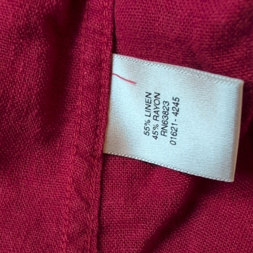 Red Button-Up Shirt - Picture 3 of 7